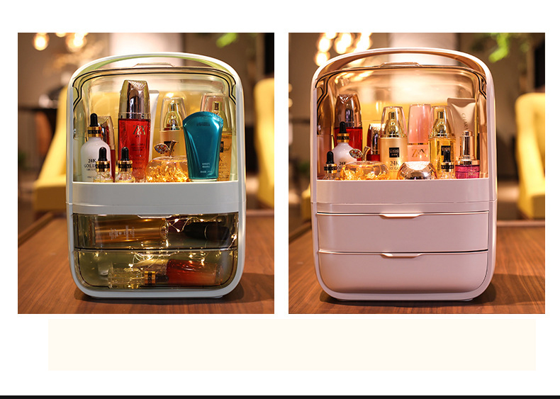 Storage box storage box Drawer storage box Cosmetic storage box Large-capacity desktop storage box Dust-proof skin care product storage box with cover