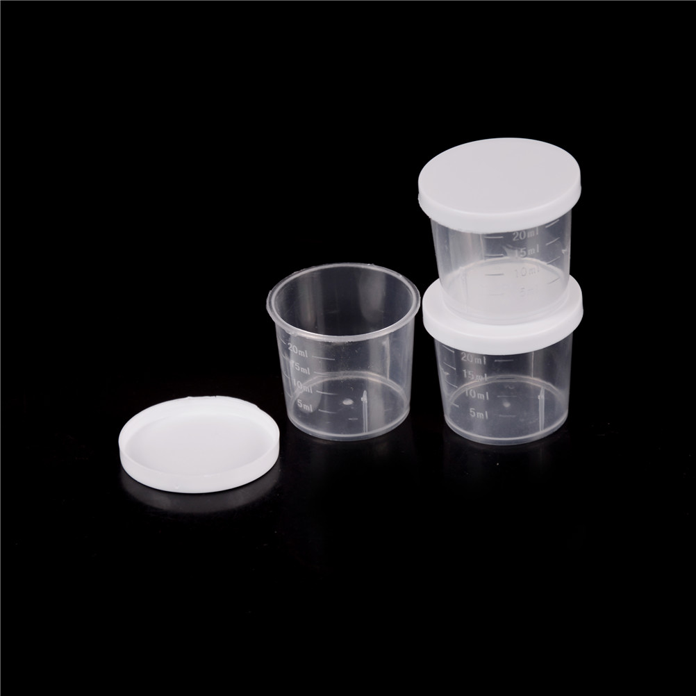 10pcs/set 20ml Plastic Graduated Laboratory Lab Test Measuring ...