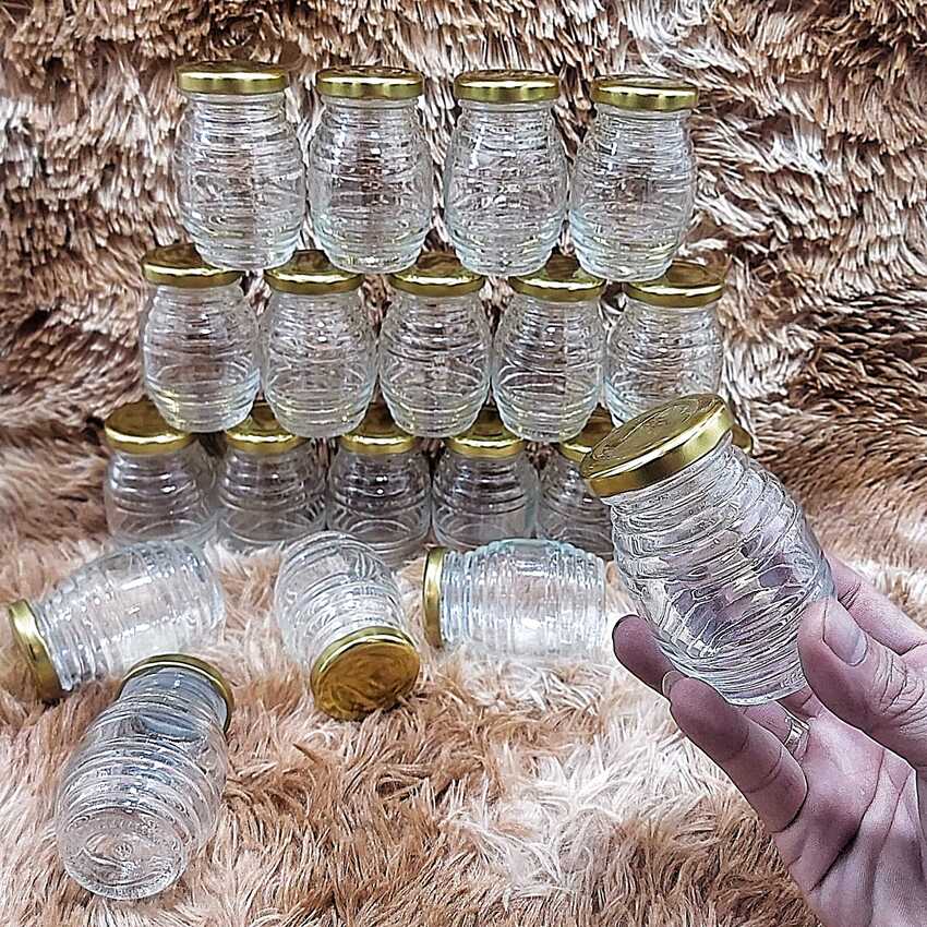Hũ Chưng Yến 100ML (combo 10 cái) con ong  nắp thiếc vàng –  Hũ Thủy Tinh Đựng Sữa Chua - Hũ Thủy Tinh 100ML