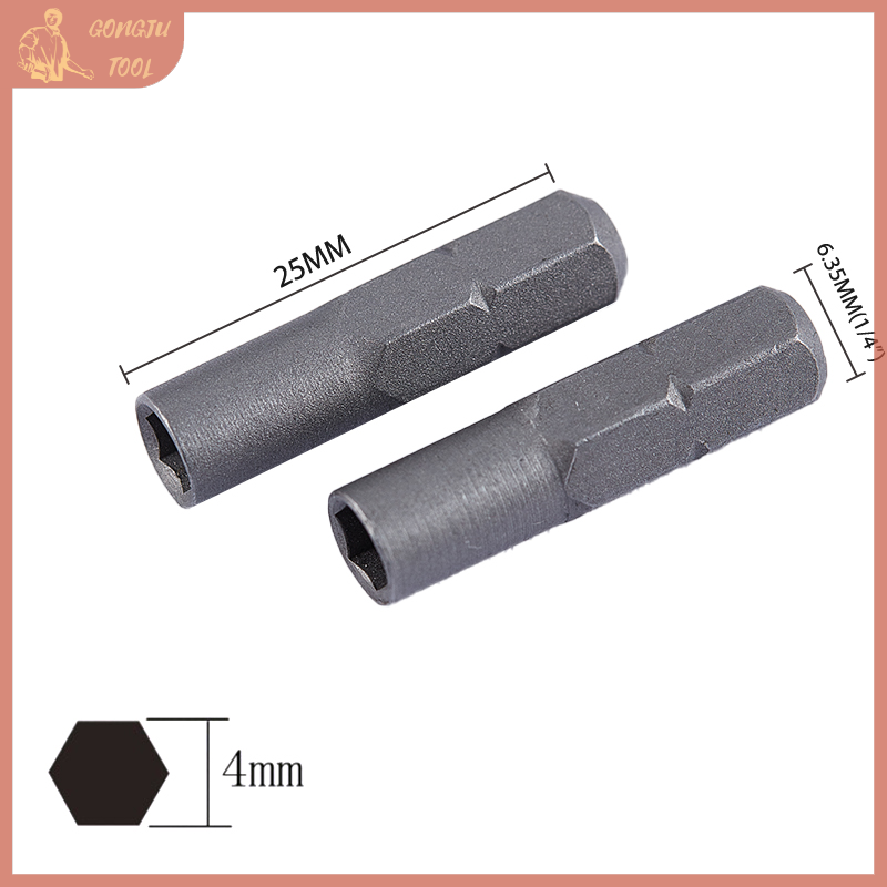 🔨 TOOL Bộ chuyển đổi mũi tua vít Bộ chuyển đổi đầu chèn Micro 6.35mm 1/4 "sang đầu giữ lục giác 4mm