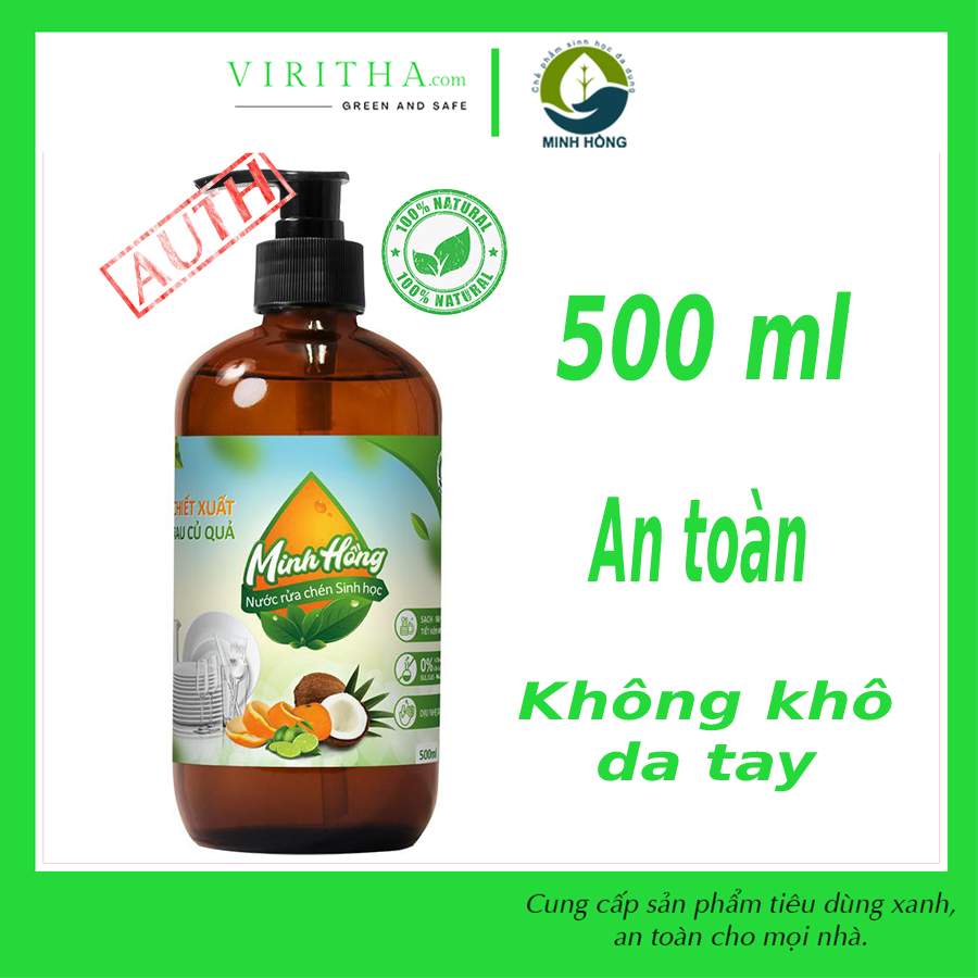 [THANH LÝ]  Nước rửa chén sinh học Minh Hồng chai 500ml