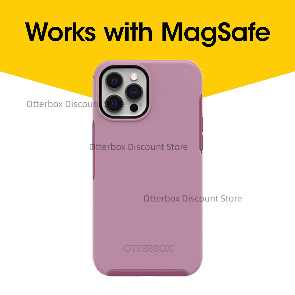 Otterbox iphone 14 13 12 pro max / iphone 14 pro / iphone 14 plus / 15 pro max case with magsafe symmetry series+ antimicrobial phone case