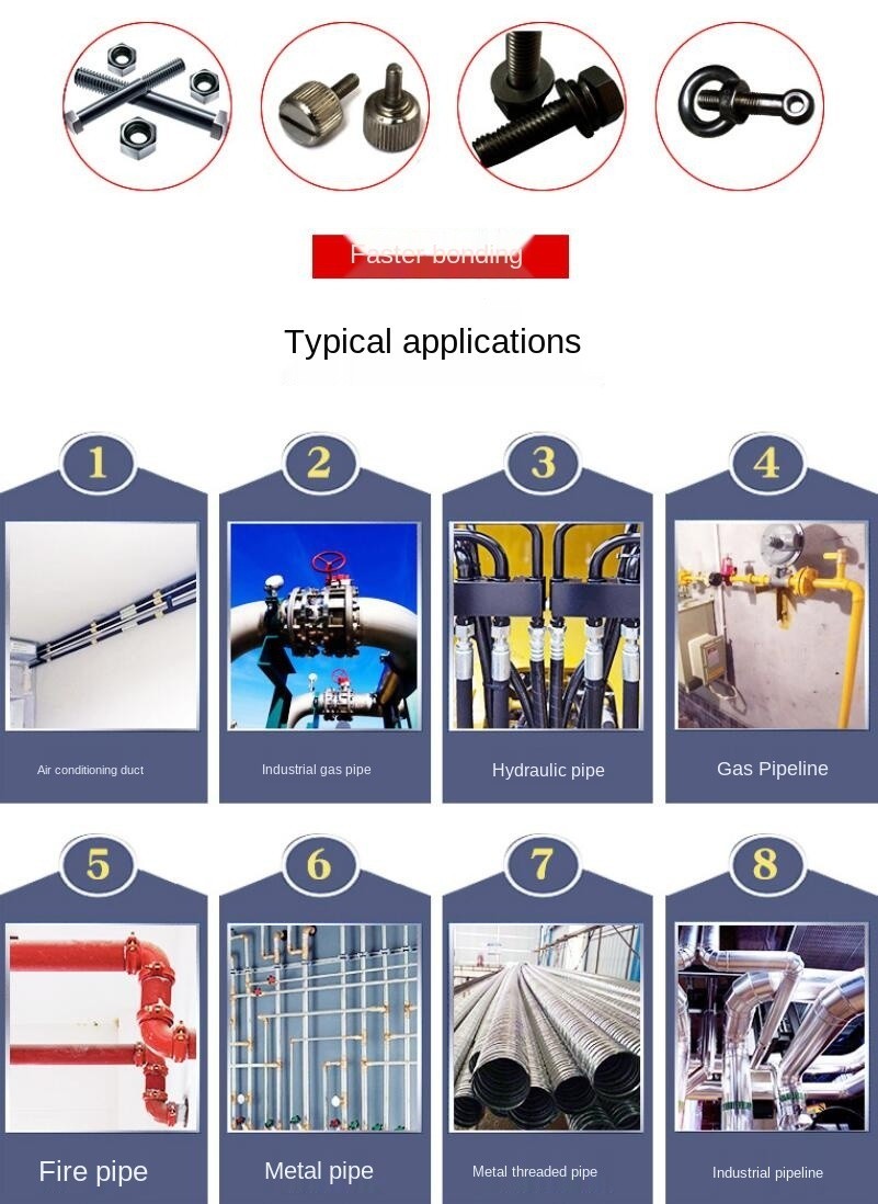 HOMETOOL Heavy Duty 10ml Threadlocker 262 for Locking and Sealing Industrial Machinery