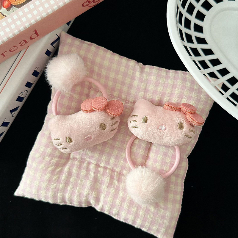 1PC Face Washing Make Up Hair Circle Hello Kitty Scrunchies Cartoon Sanrio Elastic Hair Ring Hair Rope Sweet Ponytail Hair Accessory. 