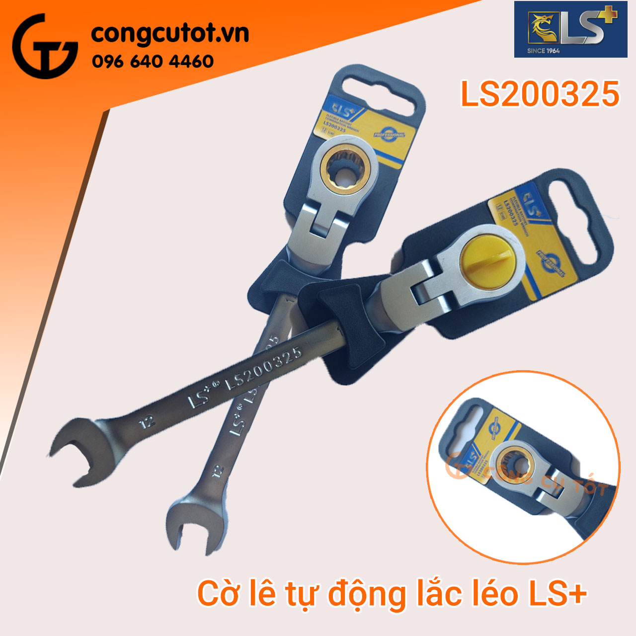 Cờ lê vòng miệng tự động lắc léo LS+