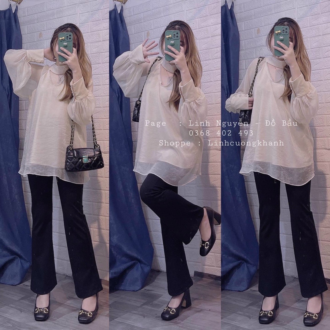 Quần bầu thời trang-quần bầu ống loe cho mẹ bầu năng động