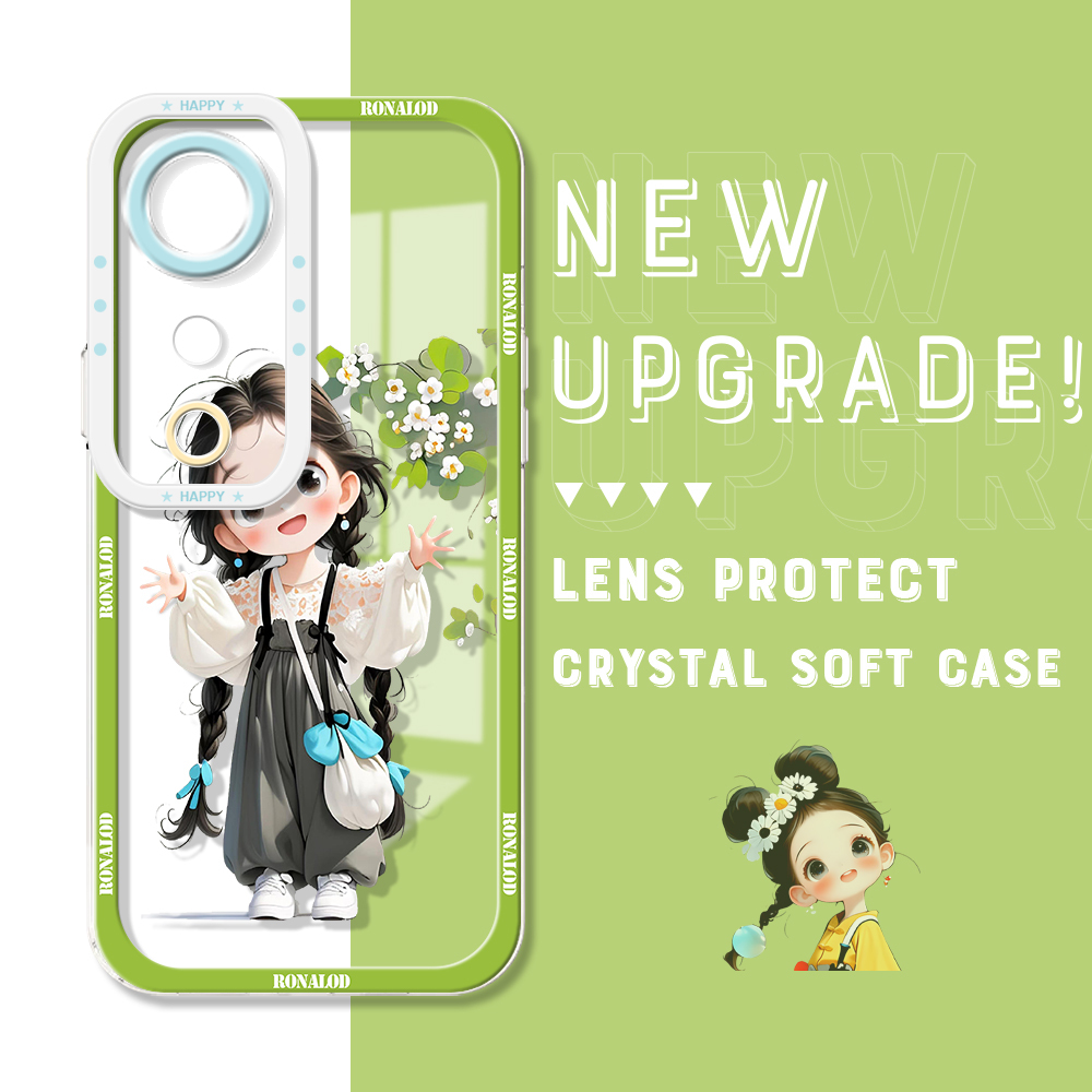 YYDS for Vivo V40 Pro V40 5G Back Cover Cute Gril Transparent Crystal TPU Soft Thin Phone Case