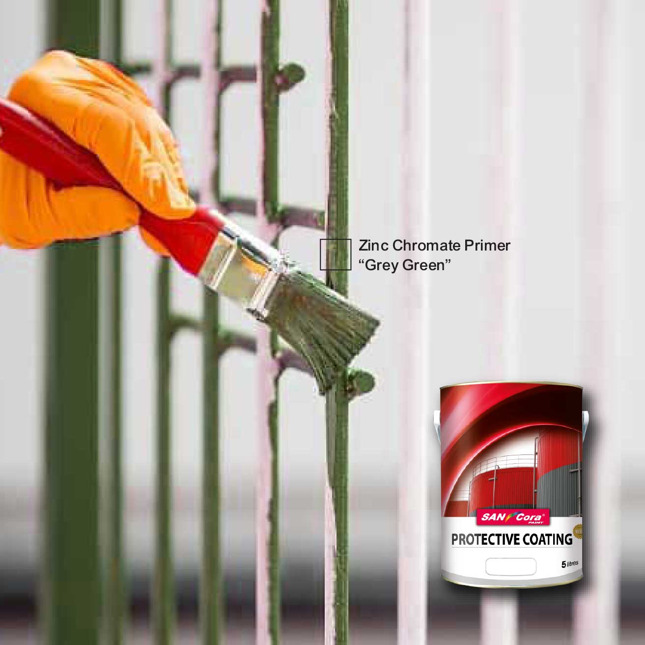 (1 Litre) SANCora RUSTGuard Zinc Chromate Primer (GreyGreen