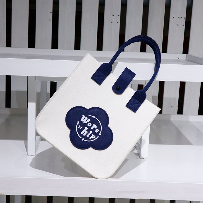 QFDI Felt bag Tote Large capacity commuter shopping bag storage bag Felt tote bag