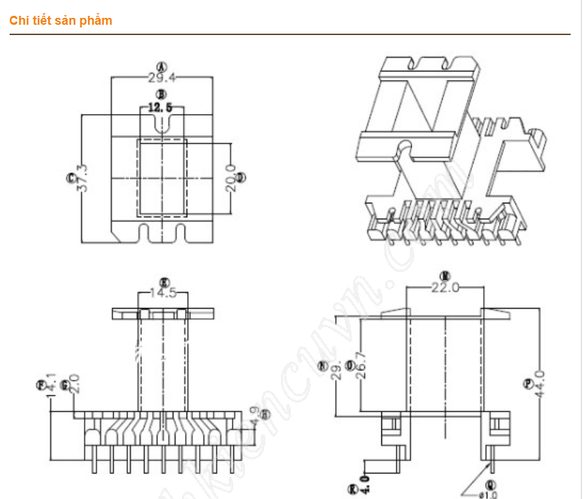 Khuân EE42 20MM vuông (9+9)
