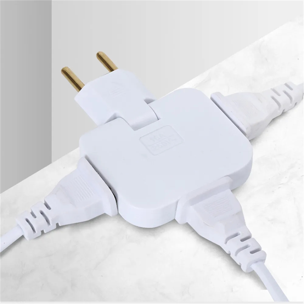 Rắc cắm Châu Âu 3 tụ AC điện 180 ° xoay Bộ chuyển đổi ổ cắm 1 chuyển đổi 3 mở rộng ổ cắm điện nhiều phích cắm ổ cắm Bộ chuyển đổi điện xoay chiều