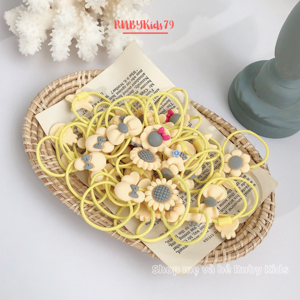 Dây cột tóc cho bé set 40 sợi, cột tóc cho bé gái đáng yêu nhiều màu sắc - rubykids79