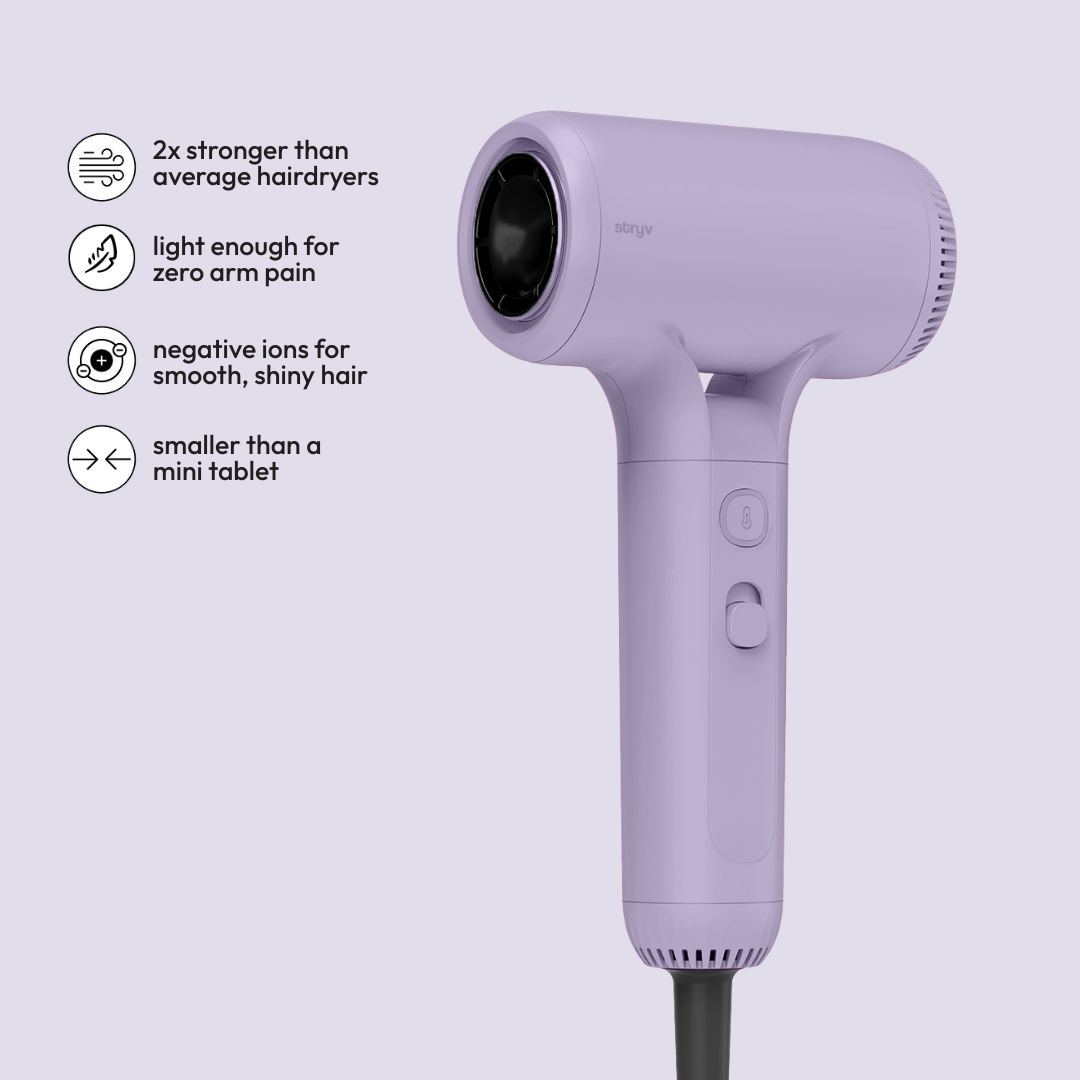 Stryv Colour+ 2.0 | Mini Hair Dryer | 4 Temps & 2 Speeds | 300g