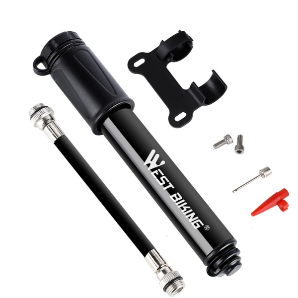 AutoMarkets West Biking Bicycle High Pressure Pump Mini Portable Basketball Inflator With Hose