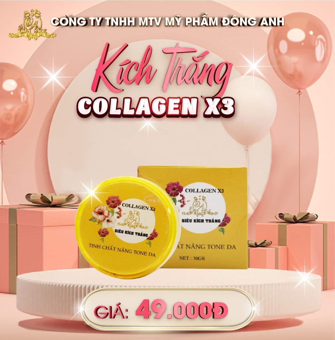 Kích trắng collagen x3 (tinh chất nâng tone da)