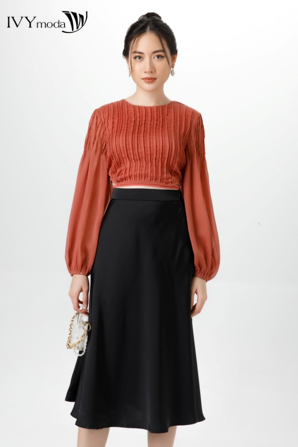 [CHỈ 15.1 - MUA 3 GIẢM THÊM 15%] Áo croptop nhấn dây IVY moda MS 17B9264