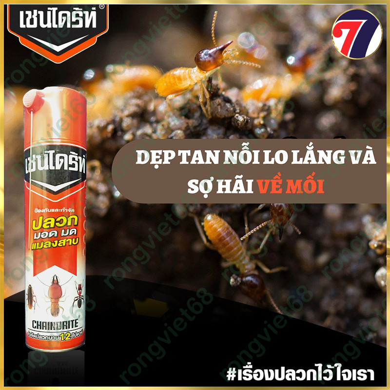 Bình Xịt Diệt Mối Không Mùi - BÌnh 600ml, Thương hiệu CHAINDRITE, thương hiệu số 1 Thái Lan.