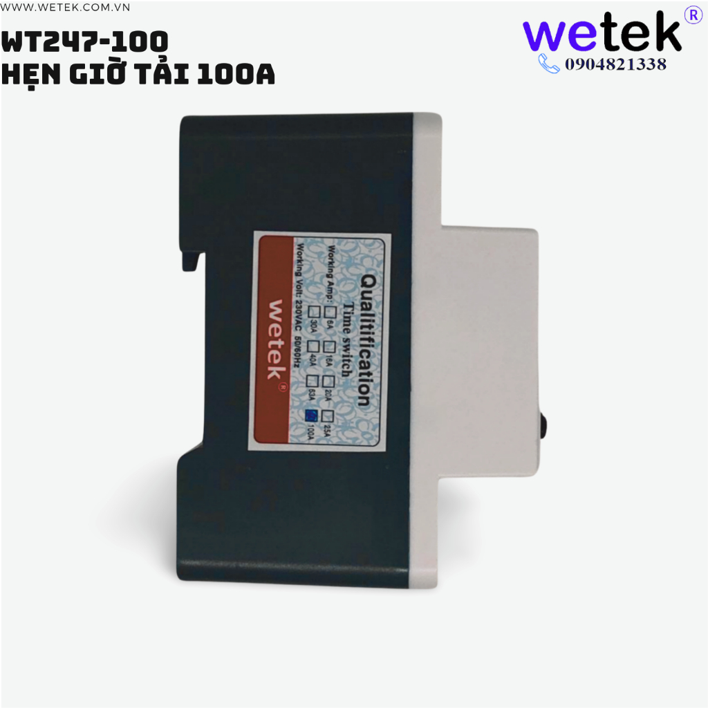 Timer công tắc hẹn giờ tải 100A siêu lớn WT247-100A BH12T