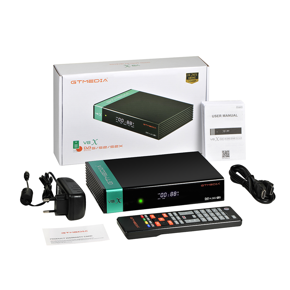 Digital Salite Receiver V8X H265 DVB-S2/S2X Built-in 2.4G WIFI GTmedia Decoder