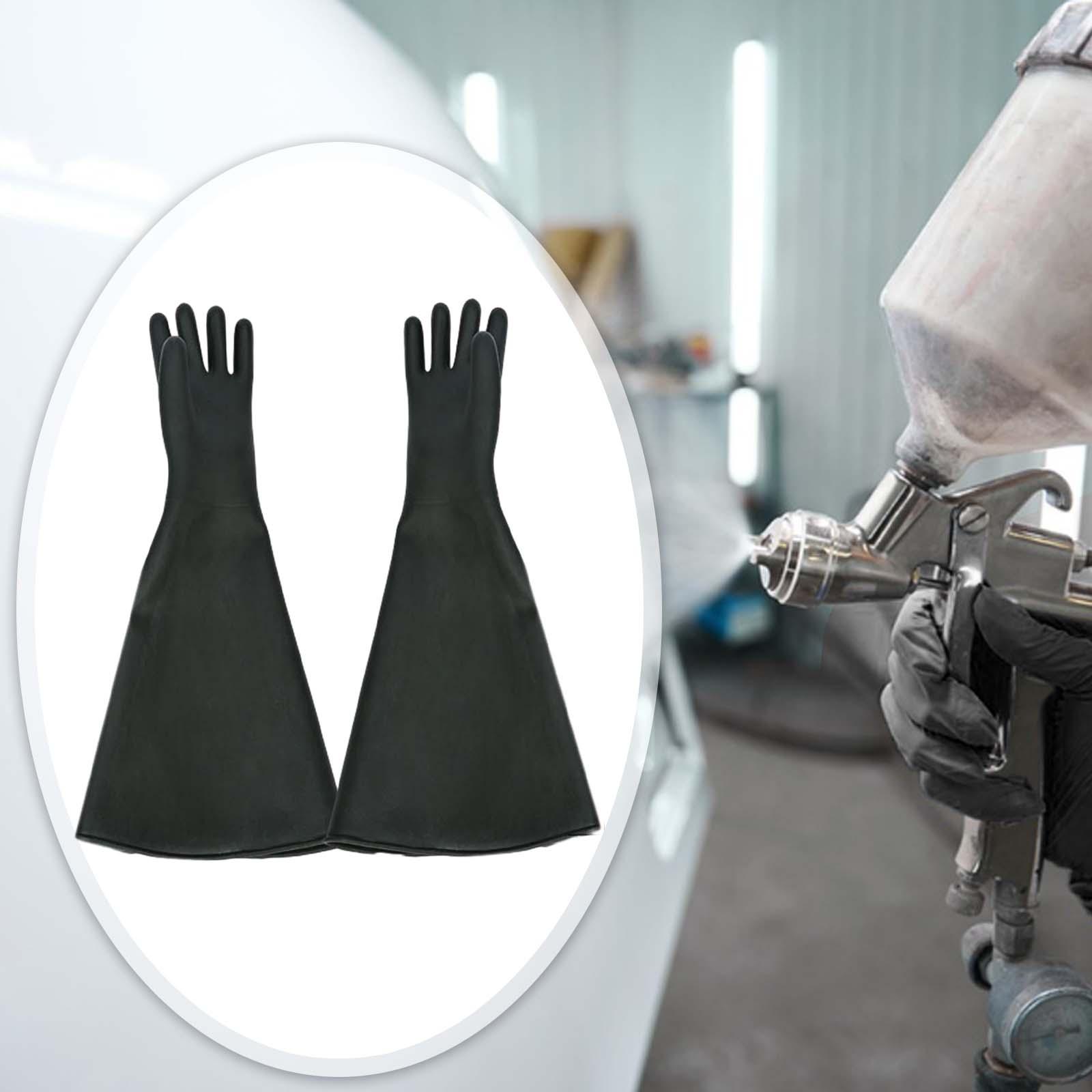 Loviver Sandblasting Gloves Durable Premium Rubber Gloves for Sandblast Cabinet Sandblasting Protective Safe Work Sand Blasting Machine