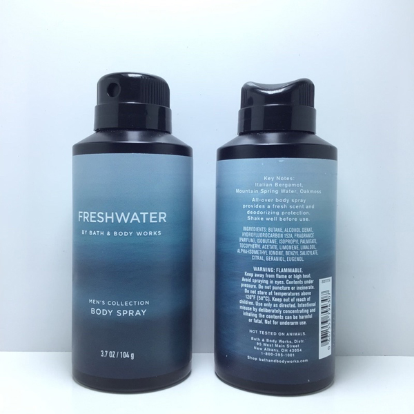 Xịt thơm body khử mùi cơ thể cho nam Freshwater - Bath & Body Works- Bath & Body Works 104g hàng Mỹ chính hãng