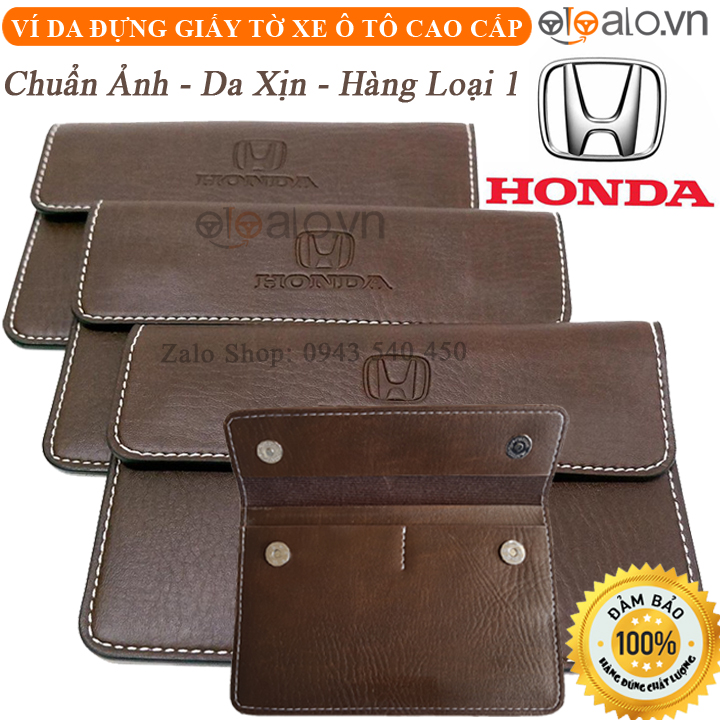 Ví da đựng giấy tờ xe ô tô honda - otoalo