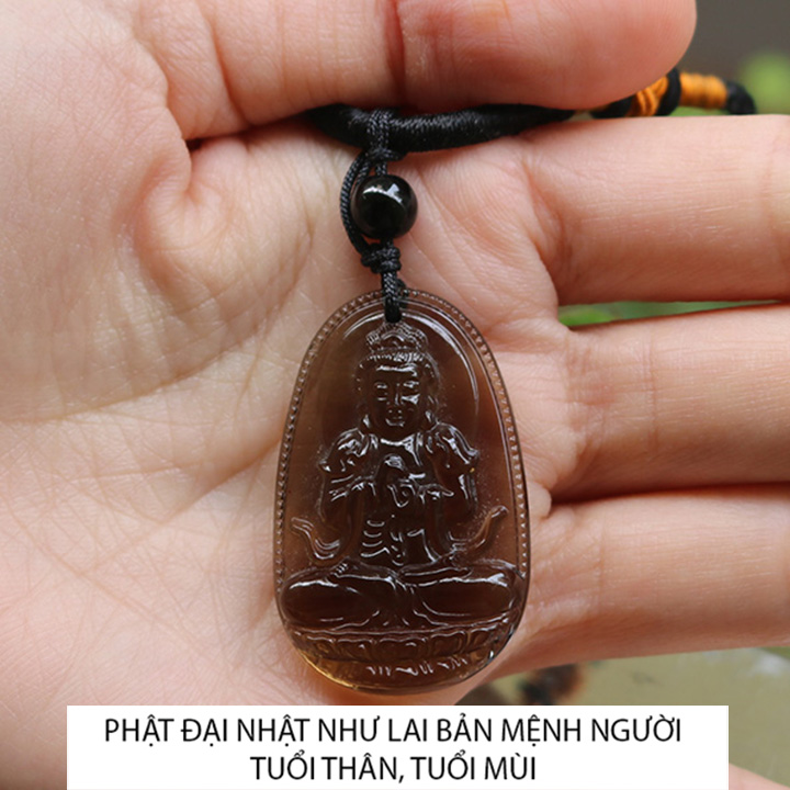 Dây chuyền mặt phật Đại Nhật Như Lai size nhỏ 3.7cm x 2.4cm - Bản mệnh người tuổi Mùi, tuổi Thân