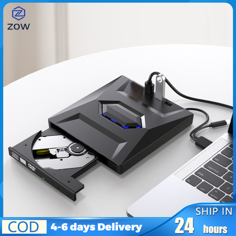 ZOW Mall Usb 3.0 Type-c External Optical Drive Cd Dvd Writer High-speed 5 In 1 Multi-functional Optical Drive For Laptop