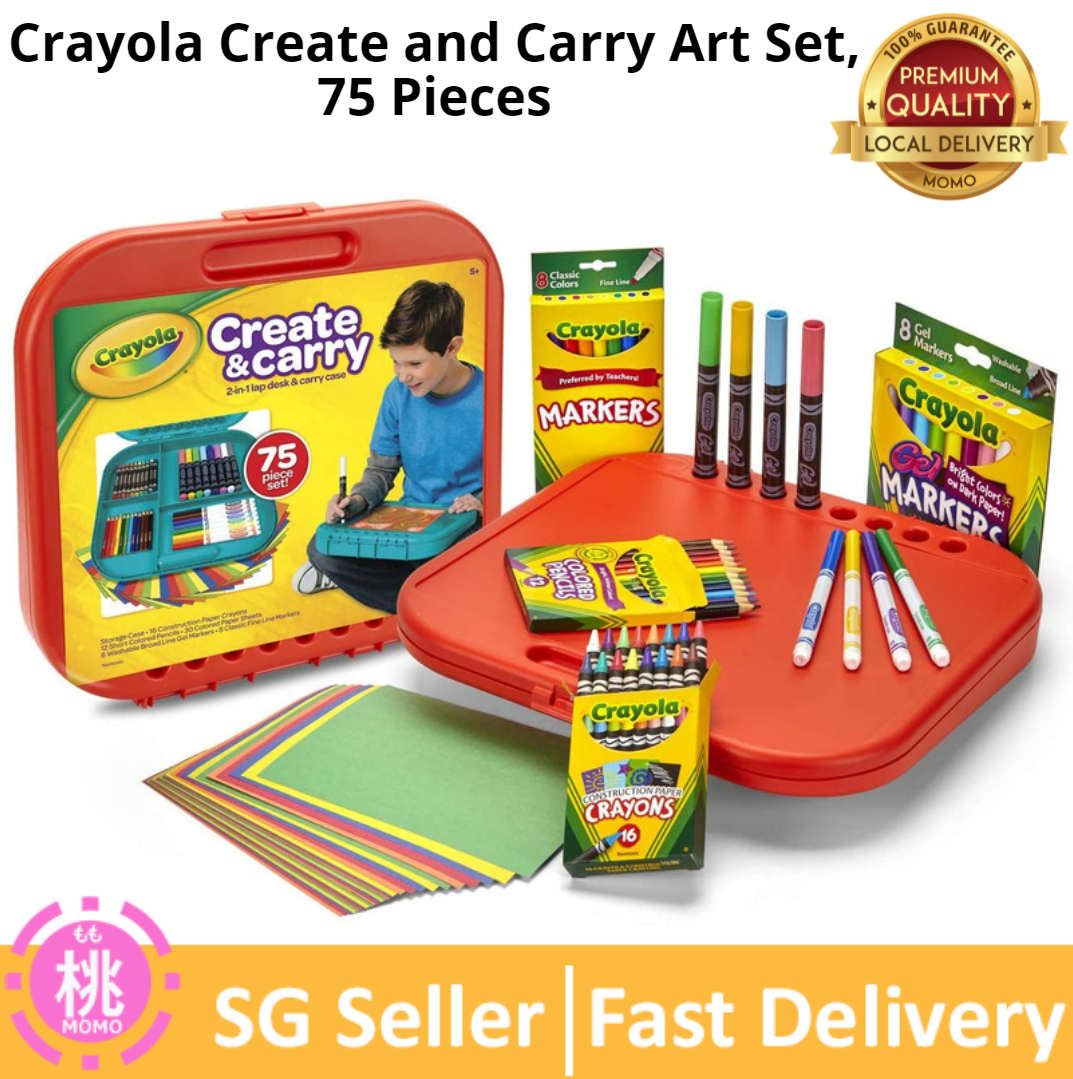Crayola Create and Carry Art Set 75 pcs / Ultimate Art Case With Easel