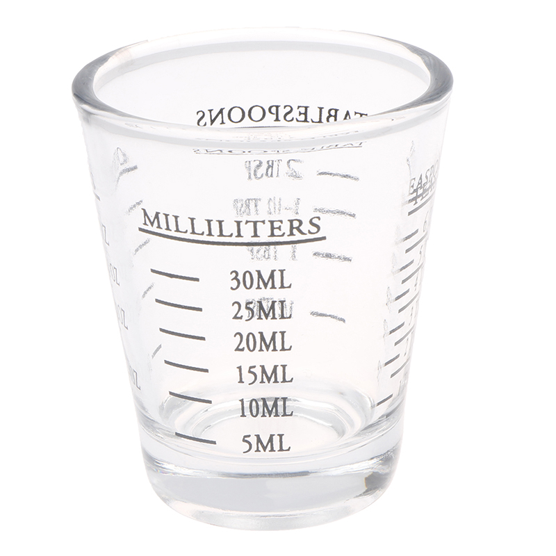 1Pc 30 ML Glass Measuring Cup With Scale Shot Glass Liquid Glass Ounce Cup. 