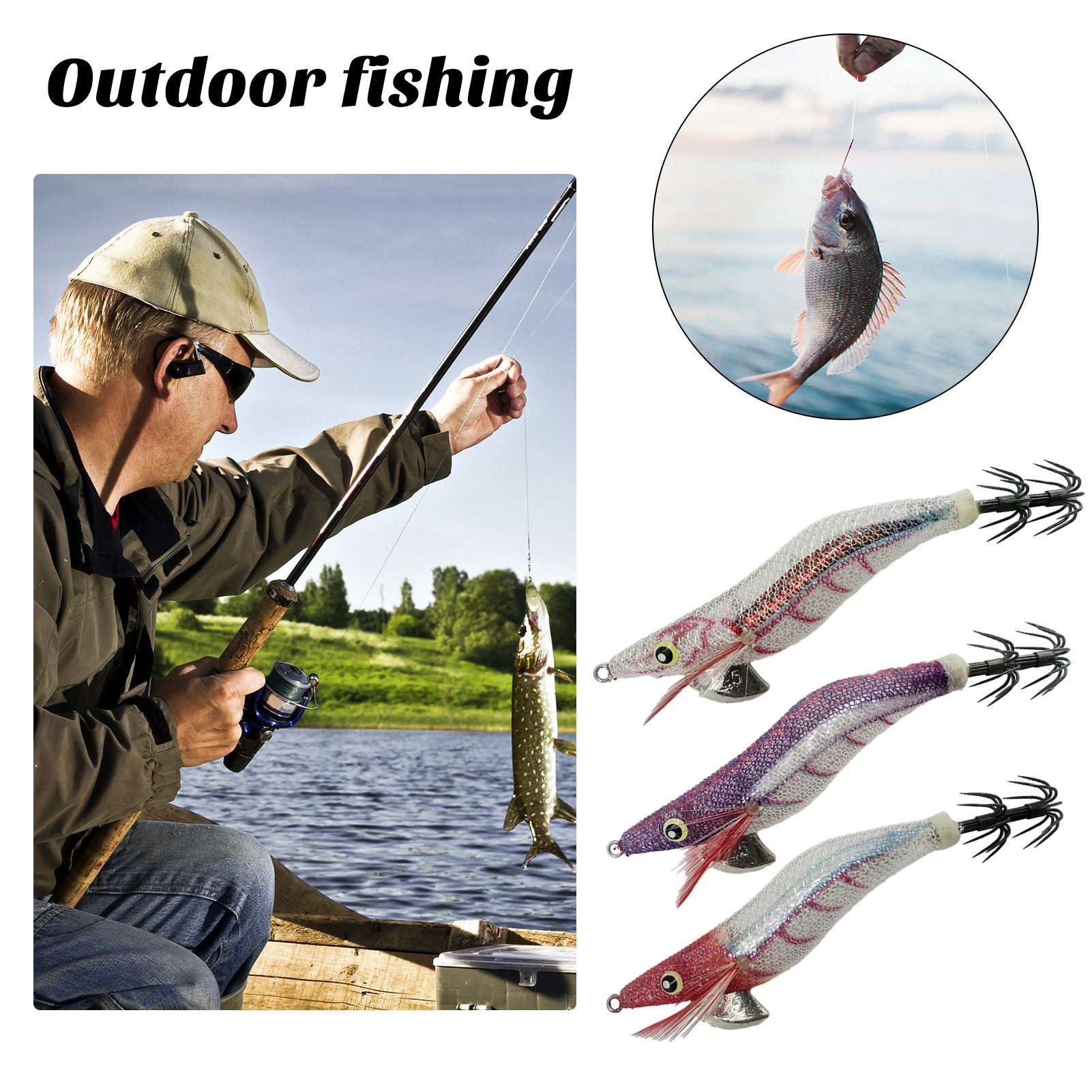 Yiyanai Shrimp Fishing Bait Saltwater Fishing Bait Glow-in-the-dark Shrimp Fishing Lure with Sharp Squid Hook Realistic Luminous Bait for Freshwater and Seawater Fishing