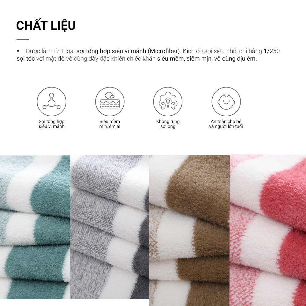 Khăn tắm Poêmy ST KT(70x140cm) - Sọc to