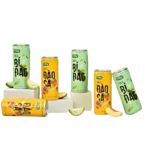 [NEW] Lon Trà uống liền Cozy 320ml - Trà đào sả/ bí đao