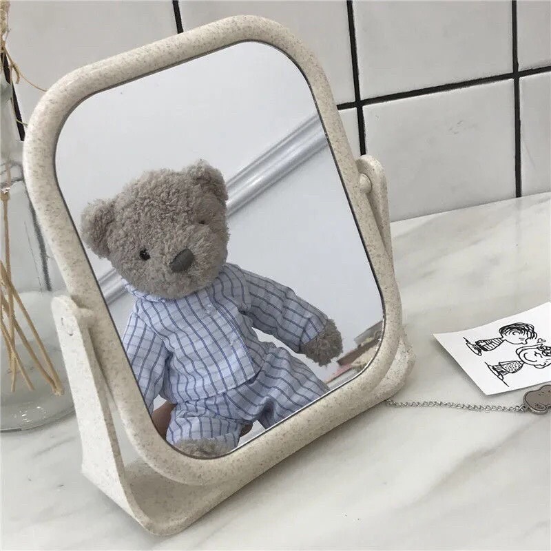 Gương hai mặt để bàn { tặng bút viết }