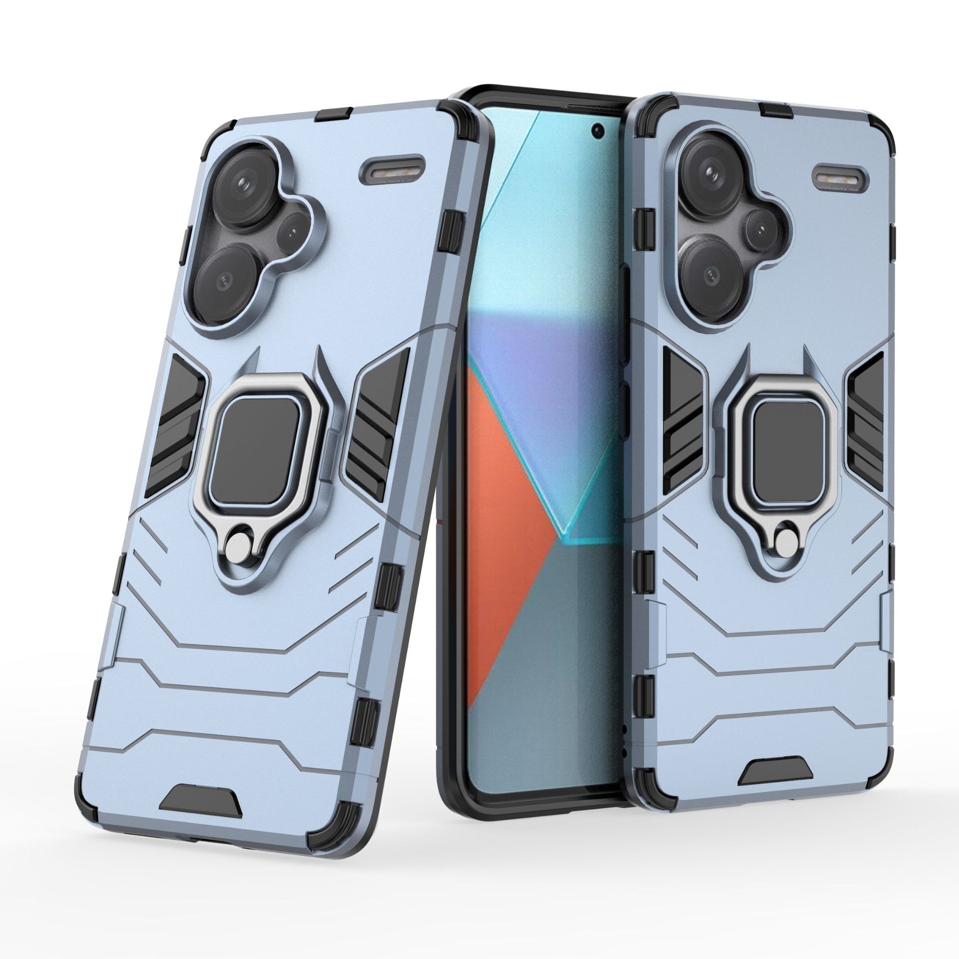 Xiaomi Redmi Note 13 Pro Plus Shockproof Phone Case with Adjustable Cell Phone Ring Holder Finger Stand.