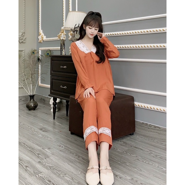 bộ bầu dài bầu cổ ren, khoá ti lụa sau sinh