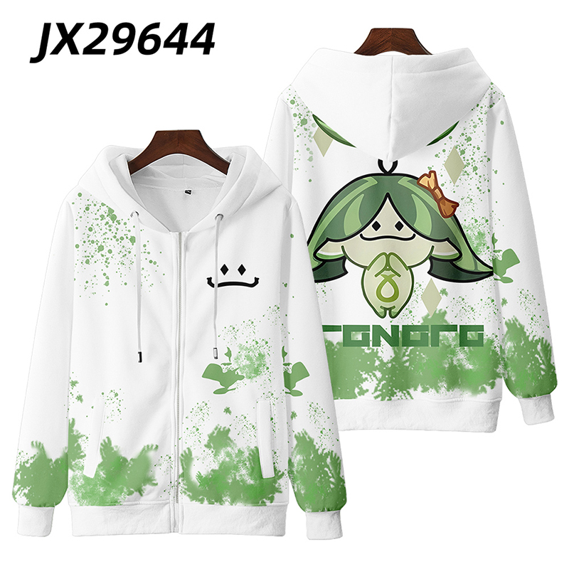 Genshin Impact Aranara Hoodie Unisex Long Sleeve Anime Pullover Cosplay 3D Sweatshirt Loose Casaul Top Plus Size
