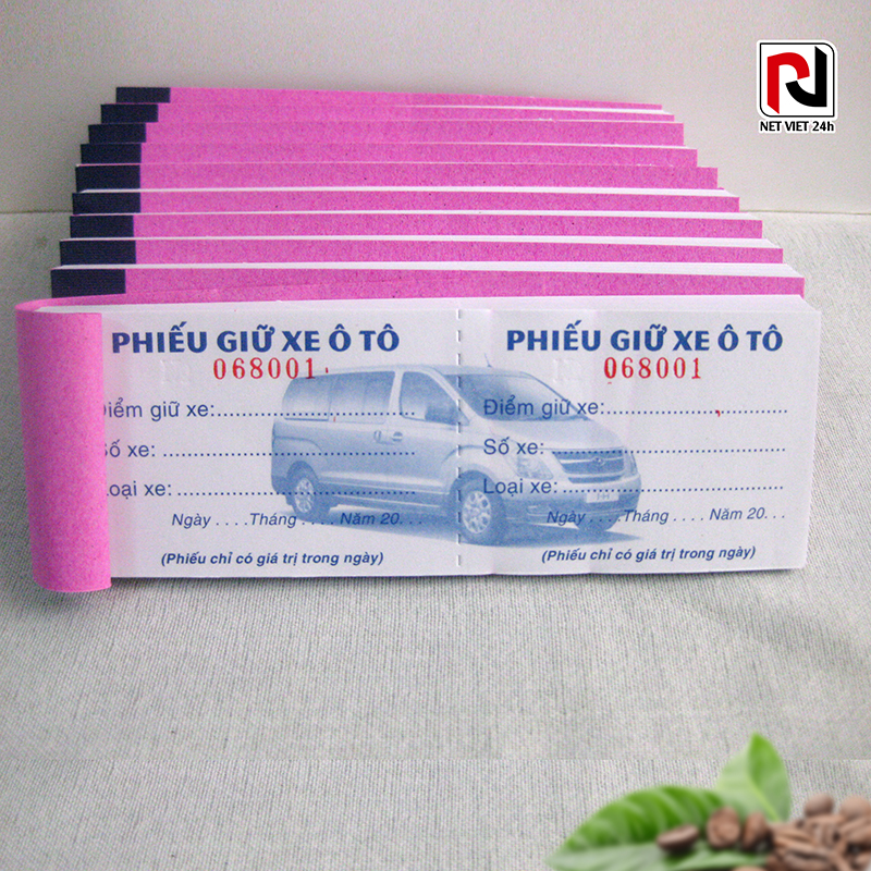 [HCM][Giá Siêu Rẻ] Phiếu Giữ Xe Oto Cùi Vé Giữ Xe Oto (1 Xấp = 10 Cuốn)