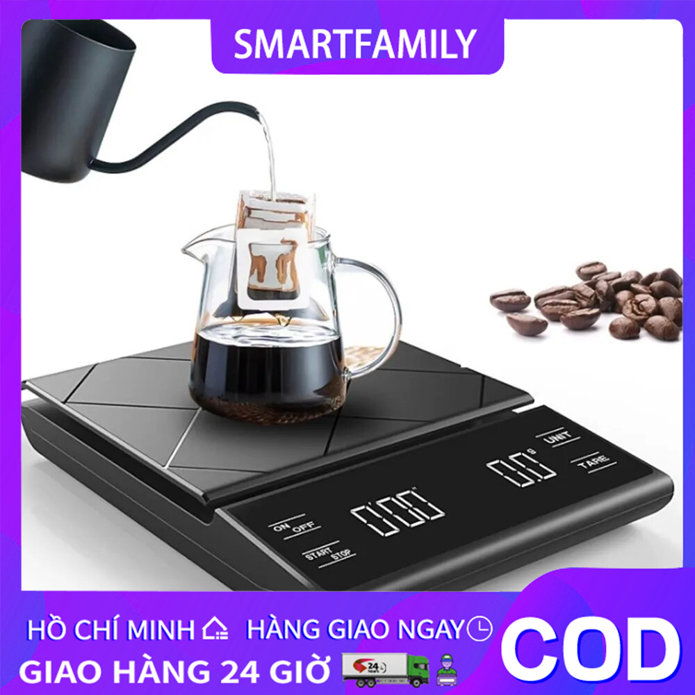 2kg/0.1g Cân tiểu ly pha cà phê có chức năng đếm giờ - Cân điện tử