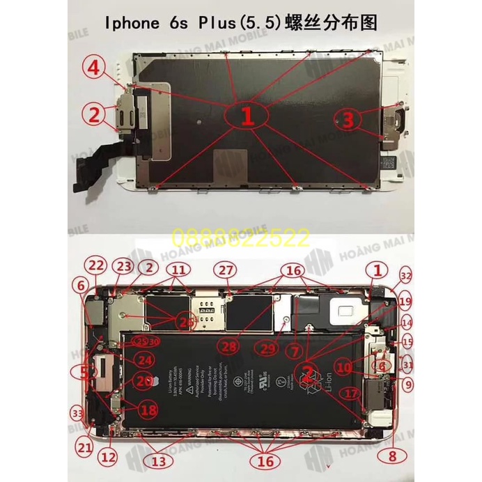 Full bộ ốc iP7P đến 12 Pro Max
