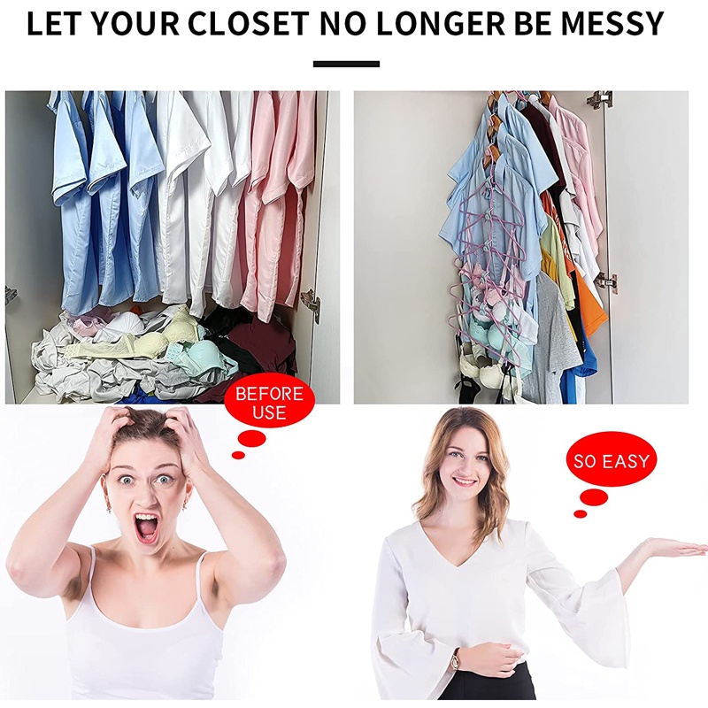 5/10Pcs Mini Clothes Hanger Hook Folding Storage Clothes Rack Wardrobe Hanging Hanger Connection Hook Space Saving Connectors
