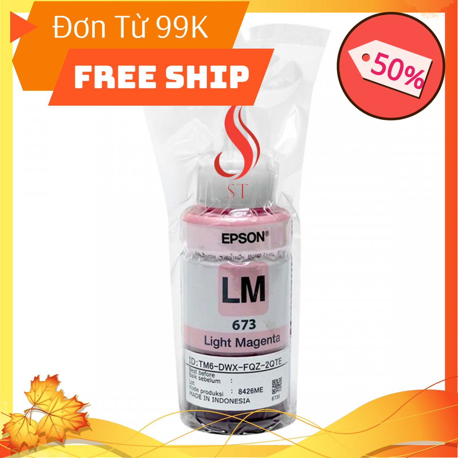 [NEW] Bộ Mực 673 Epson 6 Màu (Cho L800 / L805 / L1800 /T50 / T60 / 1390 / 1430) ❤️FREESHIP❤️ Hàng Bóc Máy Zin