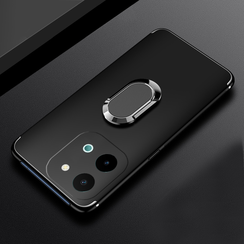 Phone case vivo Y28 Soft Silicone Matte Full Protector Shockproof Car Adsorb Holder Ring Back cover vivo Y28 4G case. 