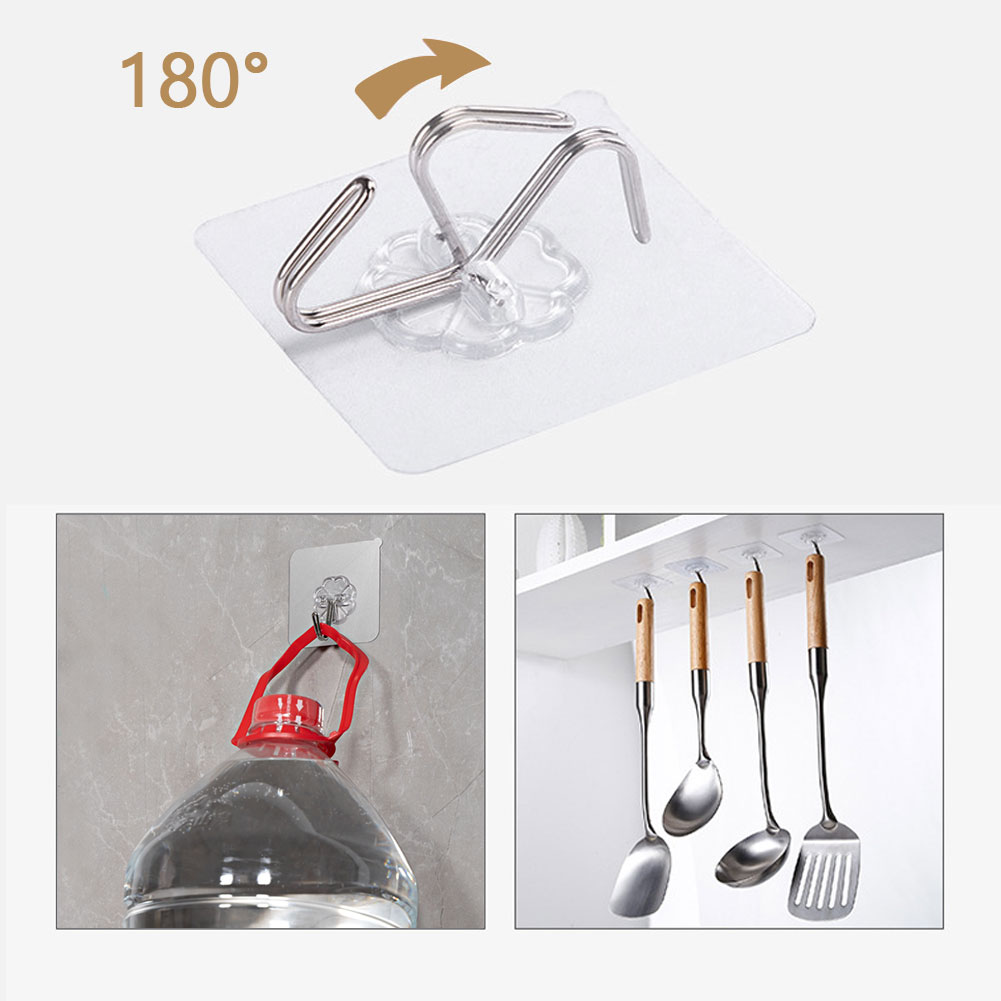 CHIPLY✨Strong✨Transparent\Cartoon Hook Wall Kitchen Adhesive Hook Creative Nail-Free Suction Cup Hook Bathroom Adhesive Hooks Heavy Duty Sticky Hooks