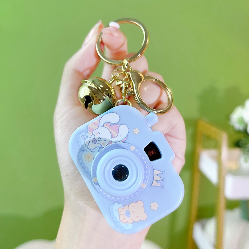 Móc khoá máy ảnh chiếu hình con vật cute