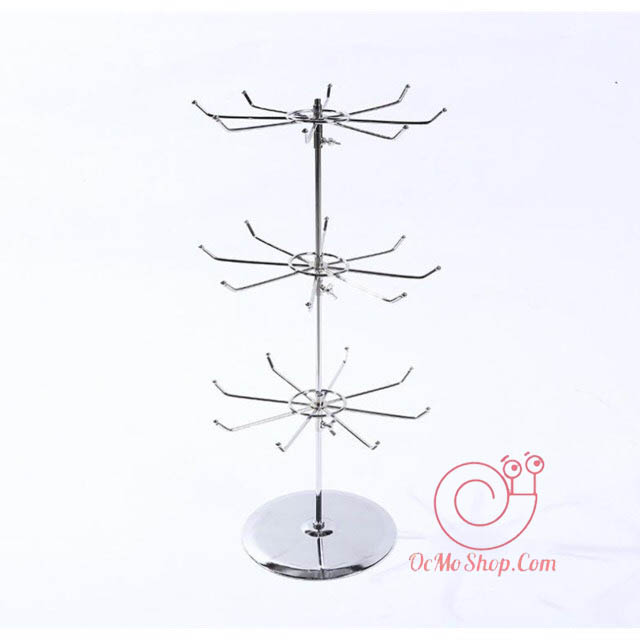 Kệ inox 3 tầng xoay treo phụ kiện