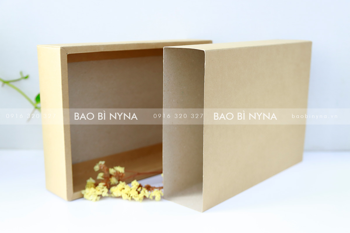 Hộp kéo Giấy Kraft - 22x16x5cm