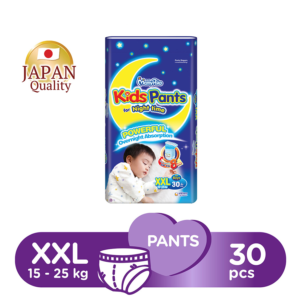 MamyPoko Kids Night Pants Boy Baby Diapers XXL 30 pcs (15-25kg ...