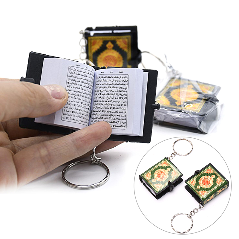 Xiaoyao1 Mini Ark Quran Book The Koran Keychain Muslim Jewelry Deco Gift Key Pendant