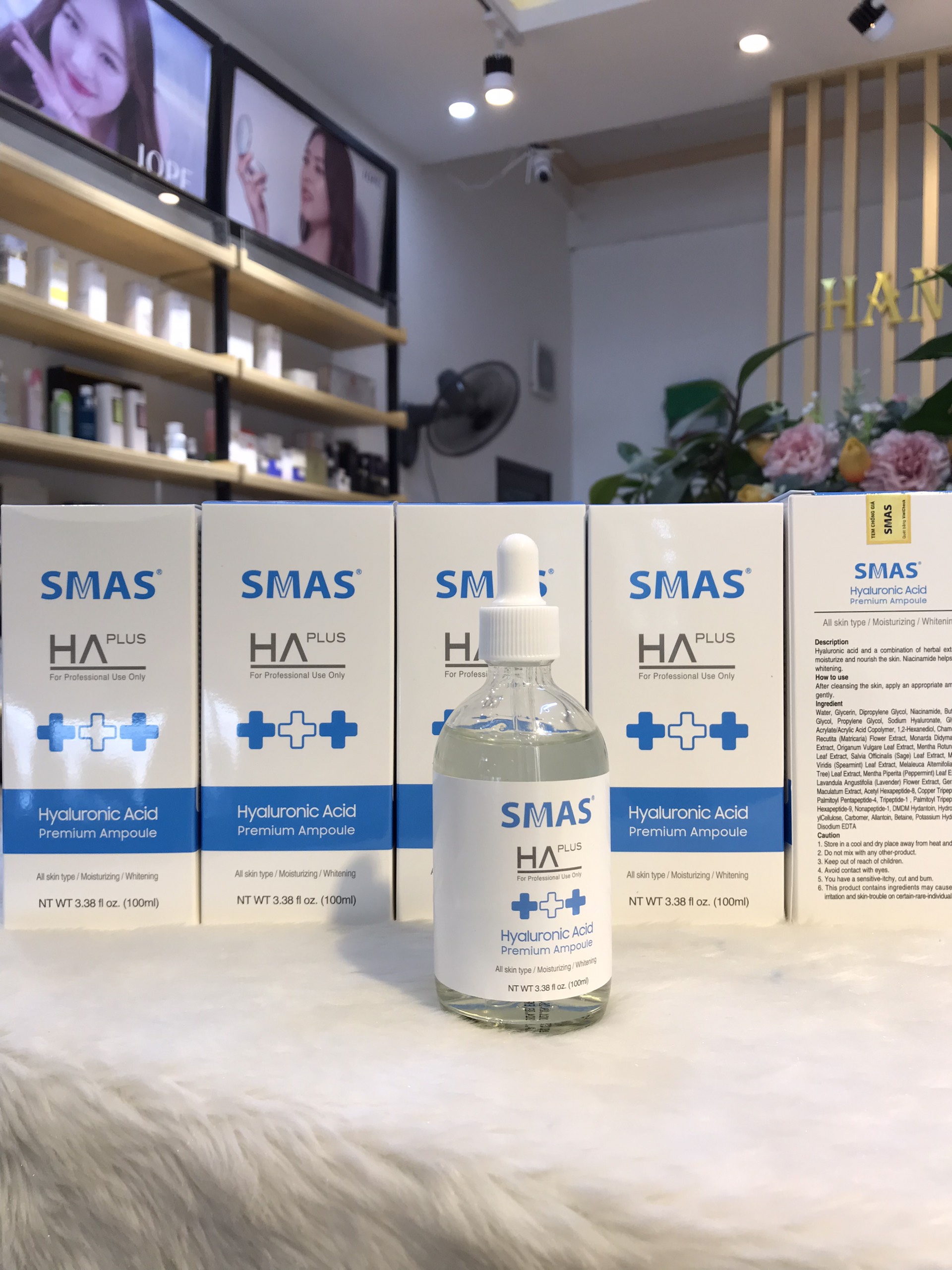 Tinh chất siêu dưỡng ẩm, phục hồi, sáng da HA Plus Hyaluronic Acid Premium Ampoule